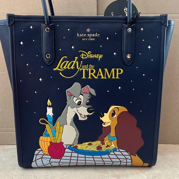 ♠️kate spade X Disney Lady and the Tramp NS North South Ella Tote, Blue NWT - Picture 8 of 15